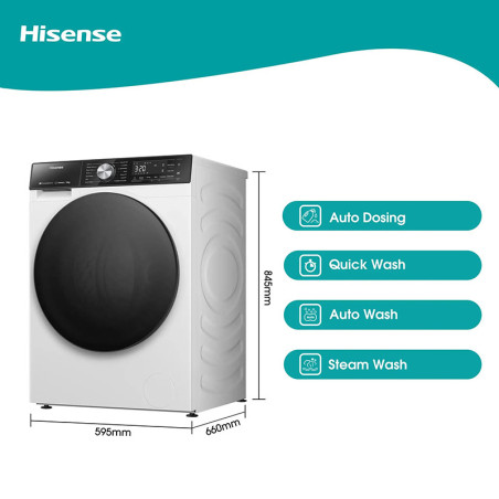 Lave-linge hublot 12kg 1400tr/min- HISENSE - WF5S1245BW