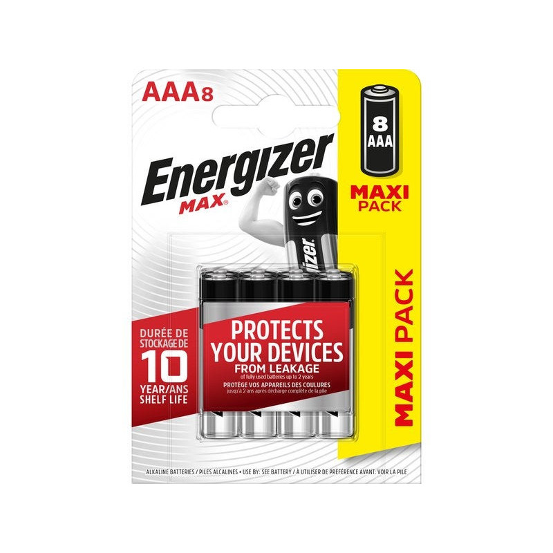 Lot De 8 Piles Alcaline Aaa Max, 1.2 V, Energizer