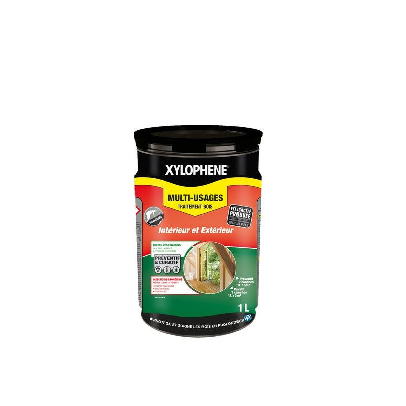 Traitement du bois multiusage intérieur / extérieur action 20 ans, XYLOPHENE, 1 L