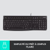 Clavier USB filaire AZERTY K120 Noir - LOGITECH - LOG_920-002488