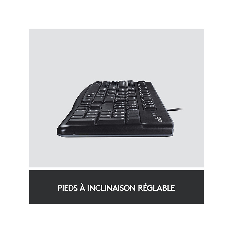 Clavier USB filaire AZERTY K120 Noir - LOGITECH - LOG_920-002488