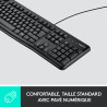Clavier USB filaire AZERTY K120 Noir - LOGITECH - LOG_920-002488