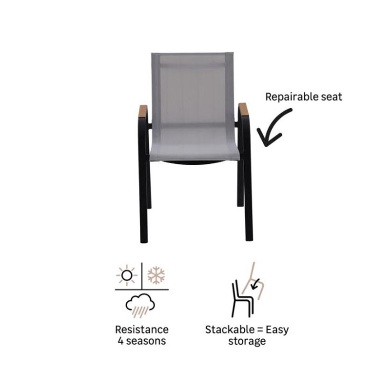 Fauteuil de jardin Calypso Gris foncé - NATERIAL - :100157961