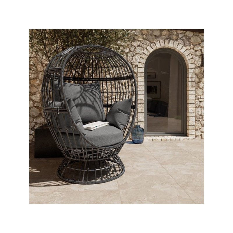 Fauteuil de jardin Juno 97x113x147cm Gris foncé - NATERIAL - :100158089