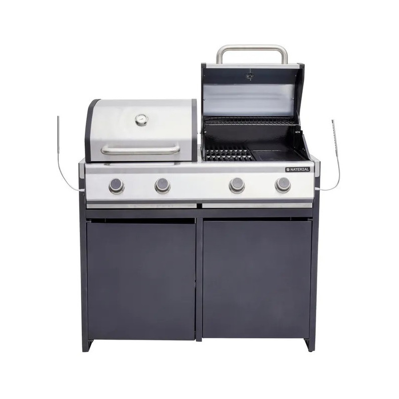 Module barbecue Europa gris argenté 109 x 60 cm