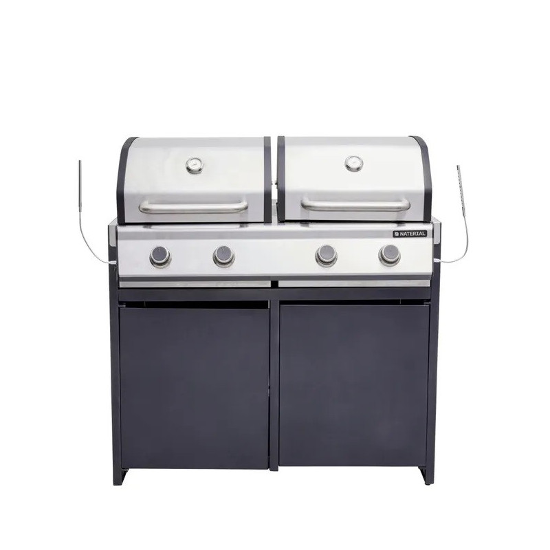 Module barbecue Europa gris argenté 109 x 60 cm