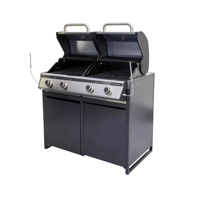 Module barbecue Europa gris argenté 109 x 60 cm