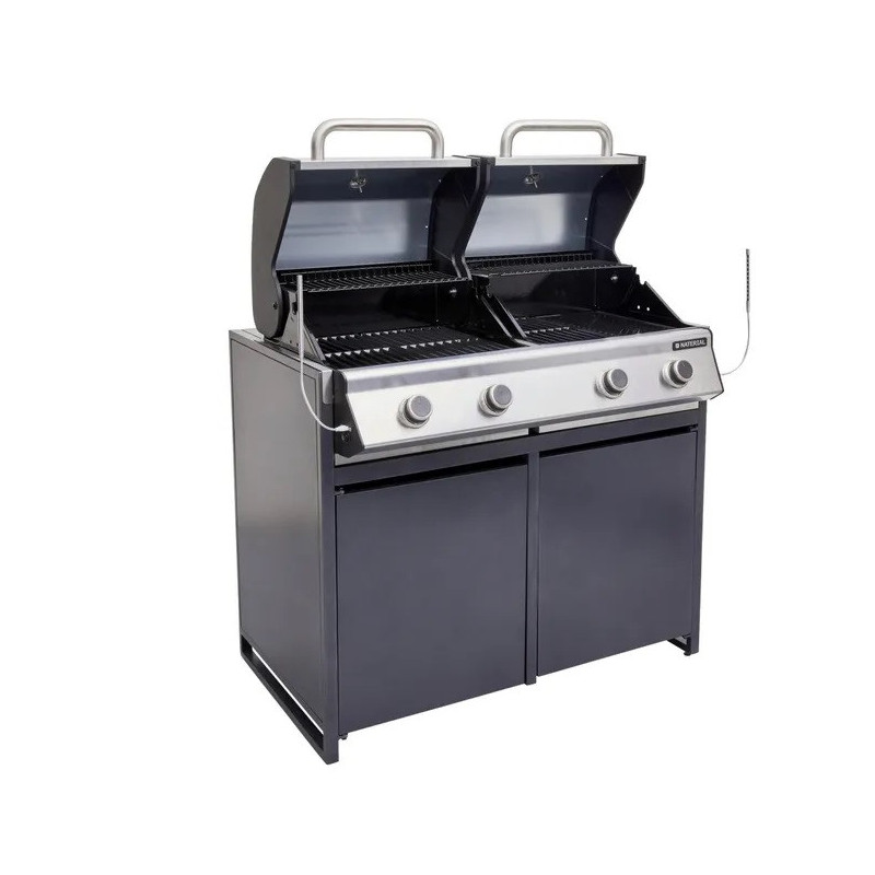 Module barbecue Europa gris argenté 109 x 60 cm