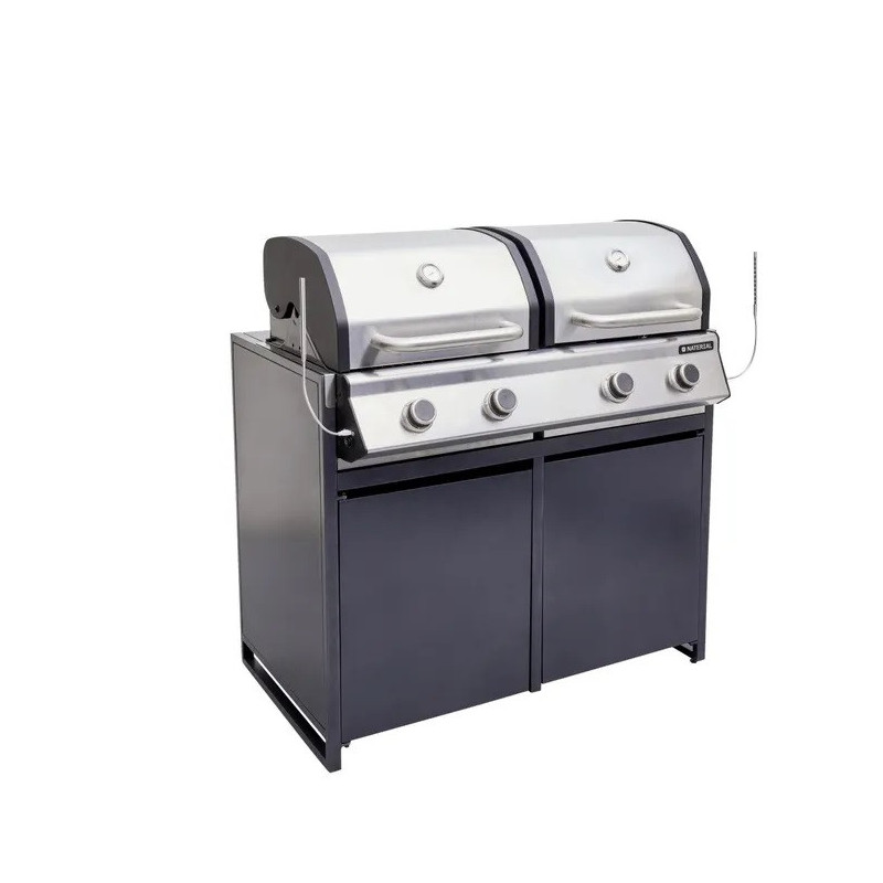 Module barbecue Europa gris argenté 109 x 60 cm