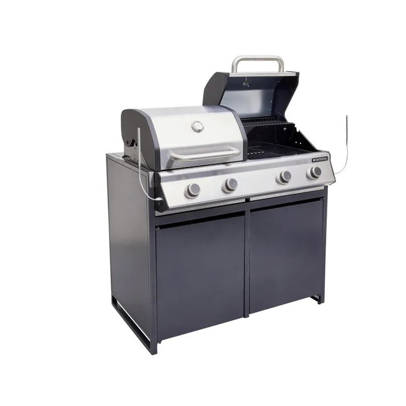 Module barbecue Europa gris argenté 109 x 60 cm