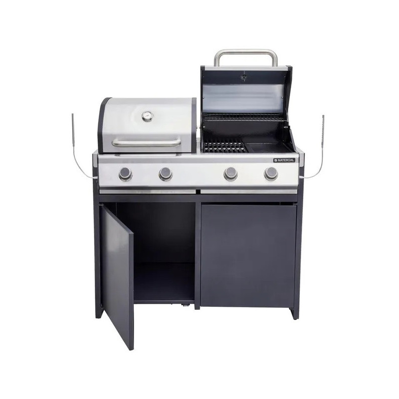 Module barbecue Europa gris argenté 109 x 60 cm