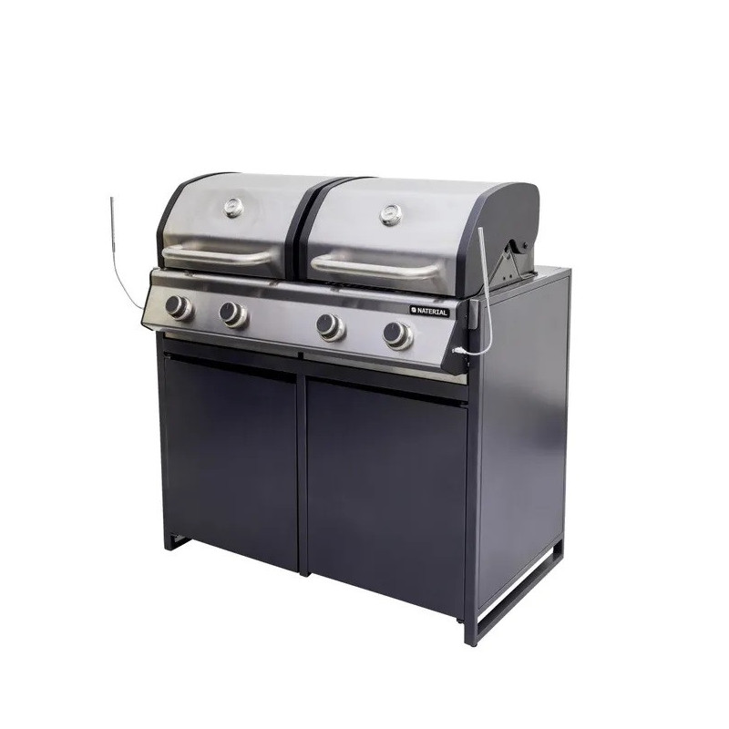 Module barbecue Europa gris argenté 109 x 60 cm
