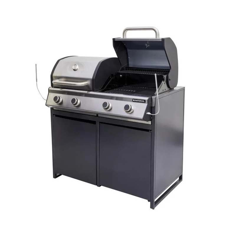 Module barbecue Europa gris argenté 109 x 60 cm