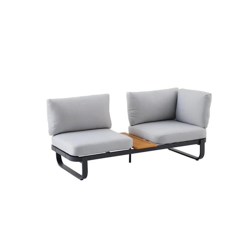 Salon de jardin - CALYPSO NATERIAL - Gris - 5 personnes