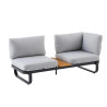 Salon de jardin - CALYPSO NATERIAL - Gris - 5 personnes