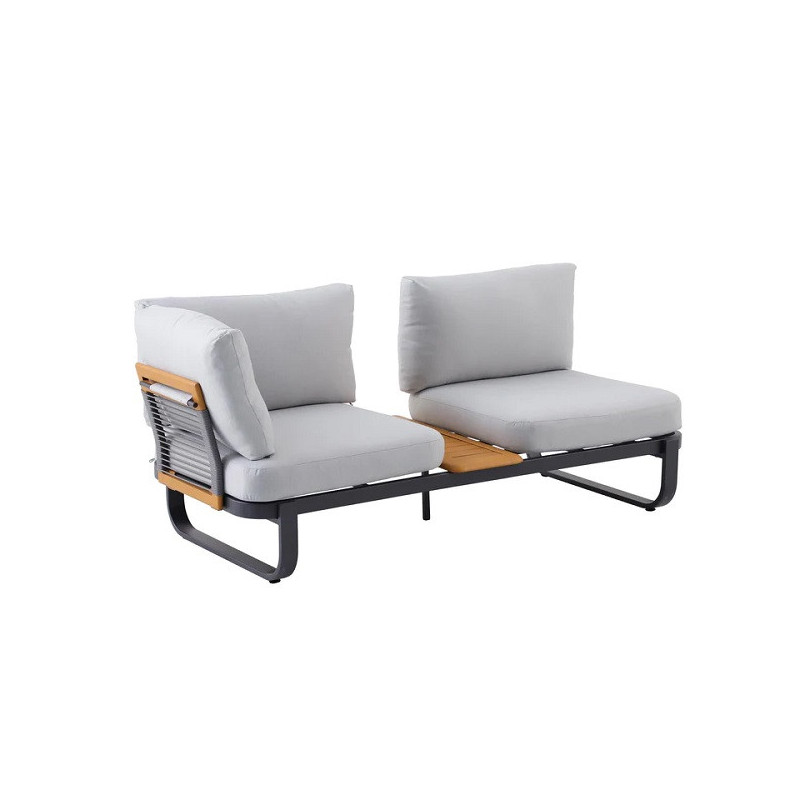 Salon de jardin - CALYPSO NATERIAL - Gris - 5 personnes