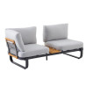 Salon de jardin - CALYPSO NATERIAL - Gris - 5 personnes