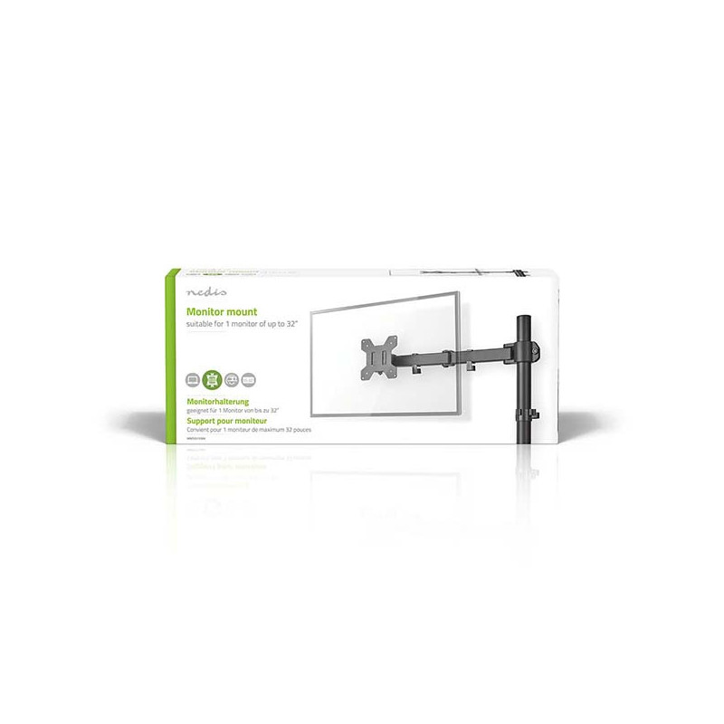Support pour moniteur de bureau 1 écrans 14-24" Noir - NEDIS - MMSIS110BK
