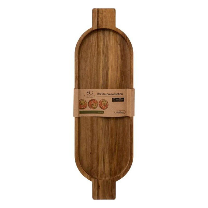 Plat de présentation en bois acacia 48cm Marron - SECRET DE GOURMET - 194193