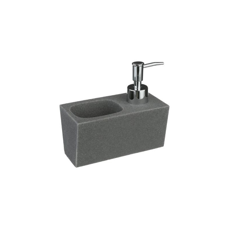 Distributeur de Savon Et Porte Eponge Gris