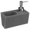 Distributeur de Savon Et Porte Eponge Gris