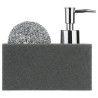 Distributeur de Savon Et Porte Eponge Gris