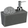 Distributeur de Savon Et Porte Eponge Gris