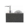 Distributeur de Savon Et Porte Eponge Gris