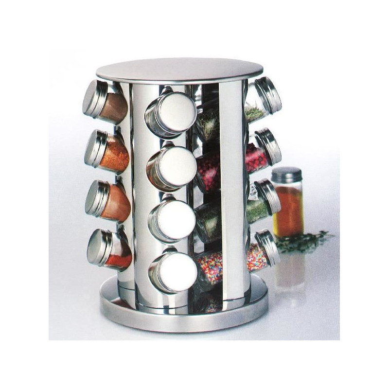 16 Pots à Epices Avec Support Rotatif 