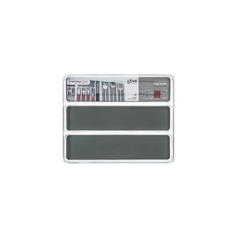Range Couverts 3 Compartiments 40 Gris Foncé