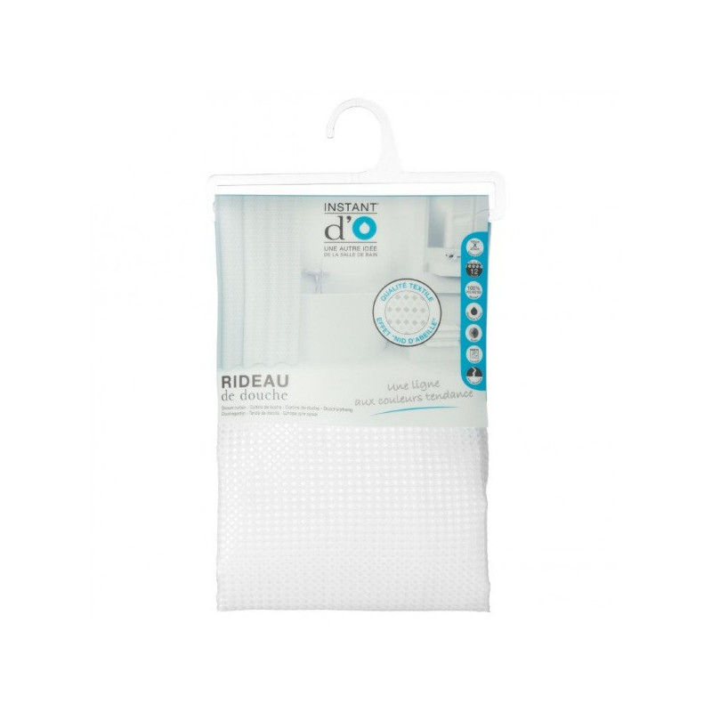 Rideau de Douche Nid Abeille Blanc