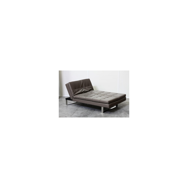 CANAPE BANQUETTE 3 PLACES SIMILI CUIR 6 POSITIONS  ANTHRACITE