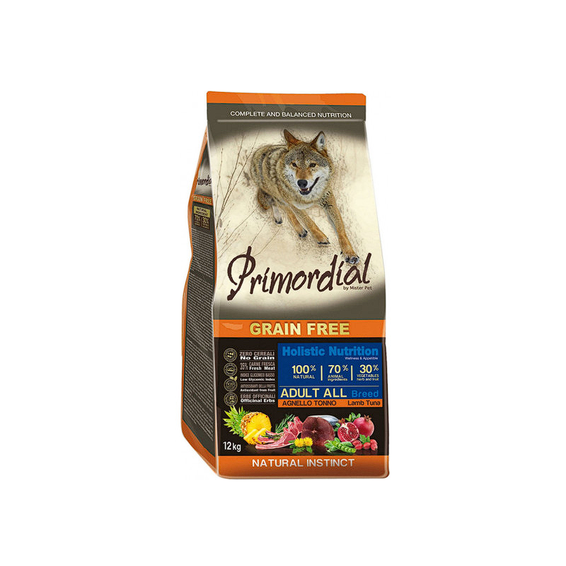 Croquettes Chien Adulte Agneau Thon 12 kg PRIMORDIAL