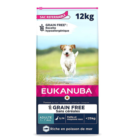 Croquettes chien adulte sans céréales poisson 12kg - EUKANUBA