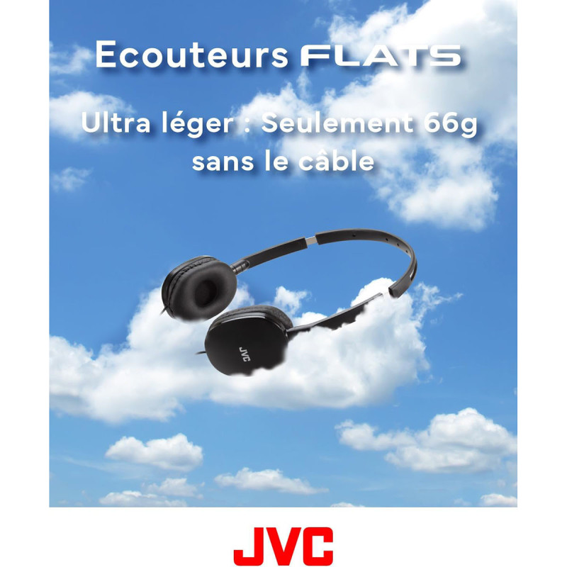 Casque supra-auriculaire pliable Series Flats Noir - JVC - HAS160MBU