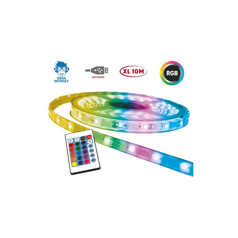 Ruban LED RGB XL 10m - GEEK MONKEYS - GM432