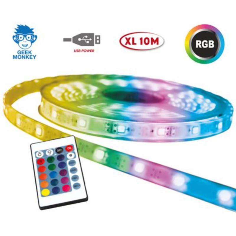 Ruban LED RGB XL 10m - GEEK MONKEYS - GM432
