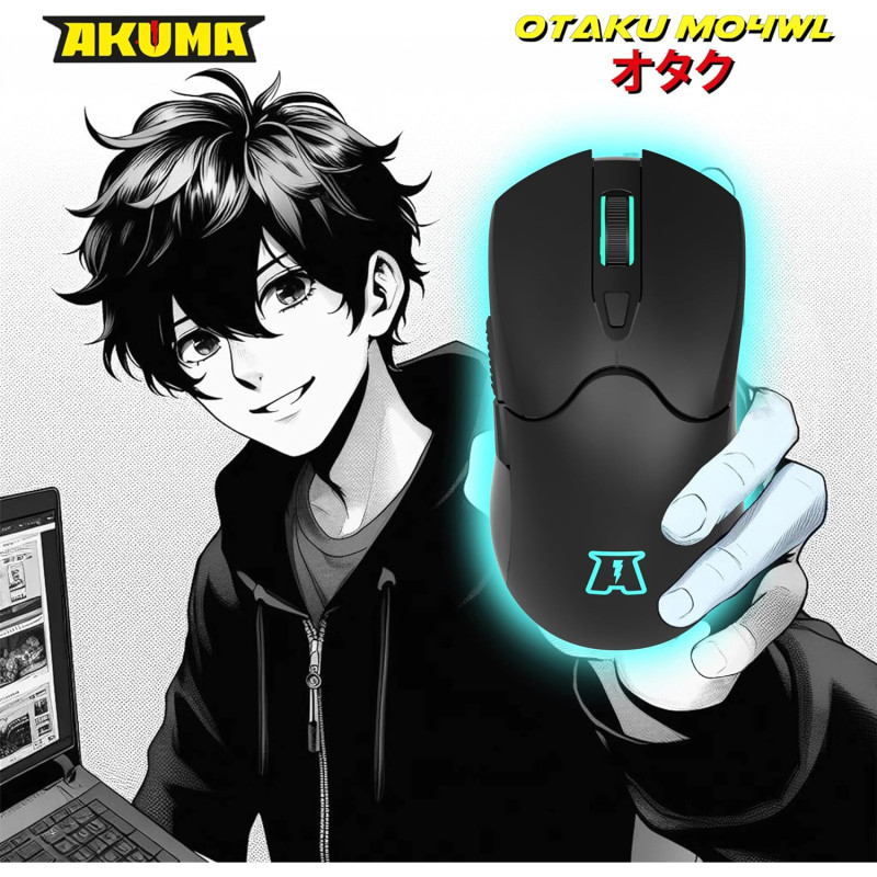 Souris Gaming Wireless Otaku M04 WL noir - AKUMA - AKOTAM04WL