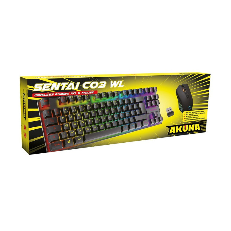 Combo clavier & souris gaming Sentai C03 WL Noir - AKUMA - AKSENC03WL