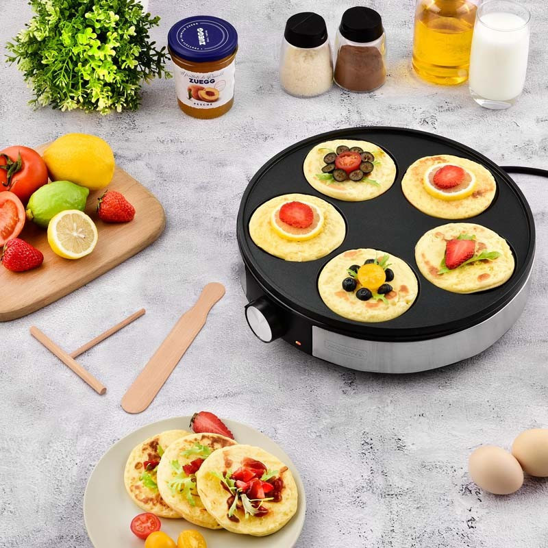 Crépière électrique Minicrepe NX 1200W Noir/Inox - KITCHENCOOK - MINICREPENX