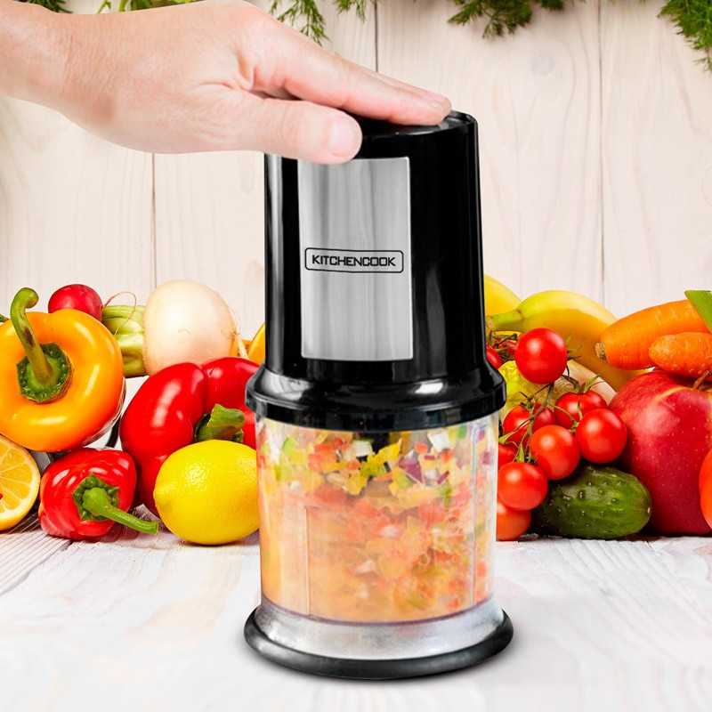 Mini hachoir électrique lames en Inox 500mL Noir - KITCHENCOOK - MIXPOD500