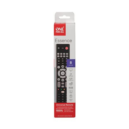 Télécommande Universelle Essence Basic 8 Noir - ONE FOR ALL - URC1282