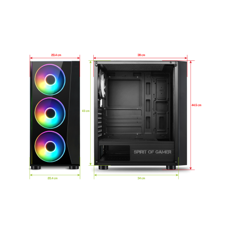 Boîtier PC gaming ATX Ghost III ARGB Noir - SPIRIT OF GAMER - BOIT8005RASOG