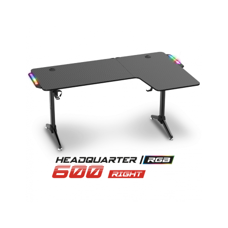 Bureau gaming Headquarter 600 Right Noir - SPIRIT OF GAMER - BURDESK60DROITSOG