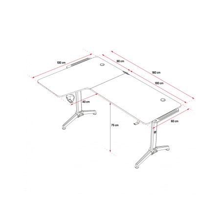 Bureau gaming Headquarter 600 Left Noir - SPIRIT OF GAMER - BURDESK60SOG
