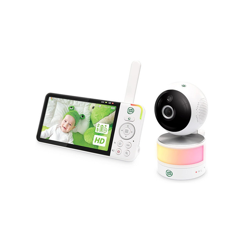 Babyphone panoramique/inclinable avec écran LCD HD 720p 5" Blanc LEAPFROG - Dès la naissance