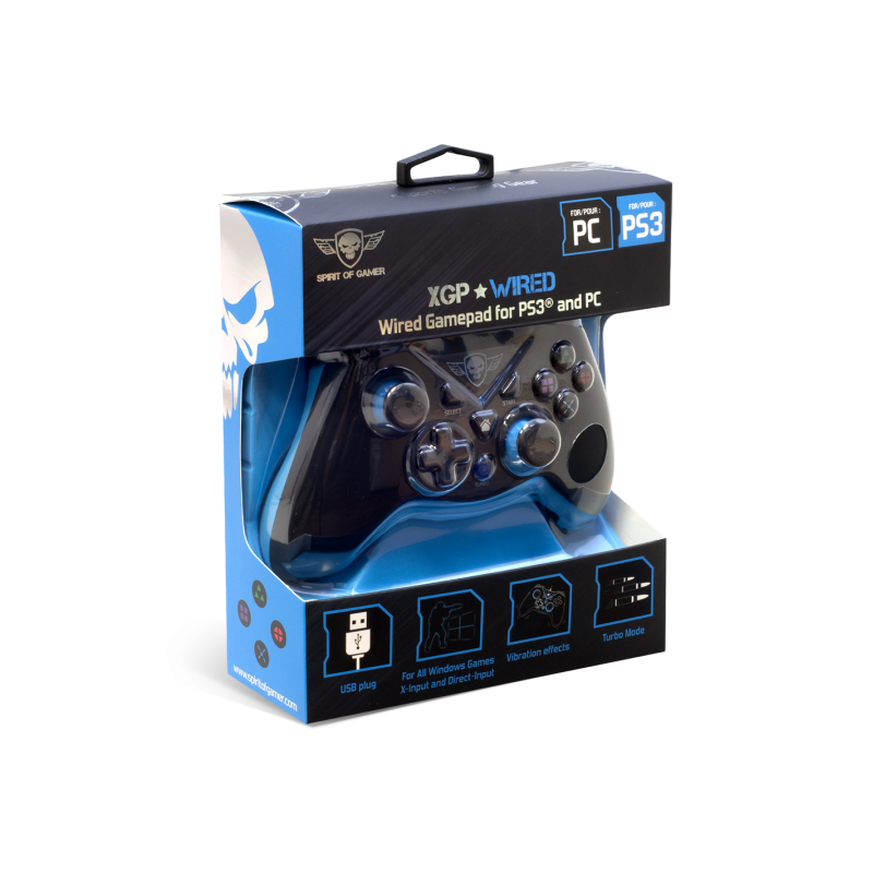 Manette filaire Xtrem Gamepad PS3/PC Noir - SPIRIT OF GAMER - JVSOG-WXPG