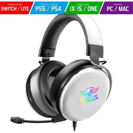 Micro-casque gaming Xpert H700 RGB Argent - SPIRIT OF GAMER - CASQMIC-XH700WTSOG