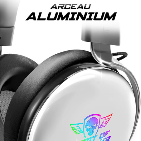 Micro-casque gaming Xpert H700 RGB Argent - SPIRIT OF GAMER - CASQMIC-XH700WTSOG
