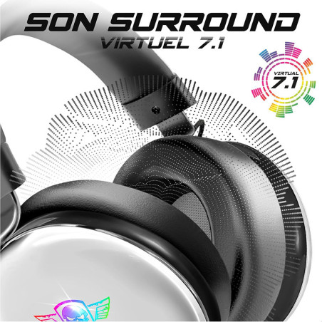 Micro-casque gaming Xpert H700 RGB Argent - SPIRIT OF GAMER - CASQMIC-XH700WTSOG
